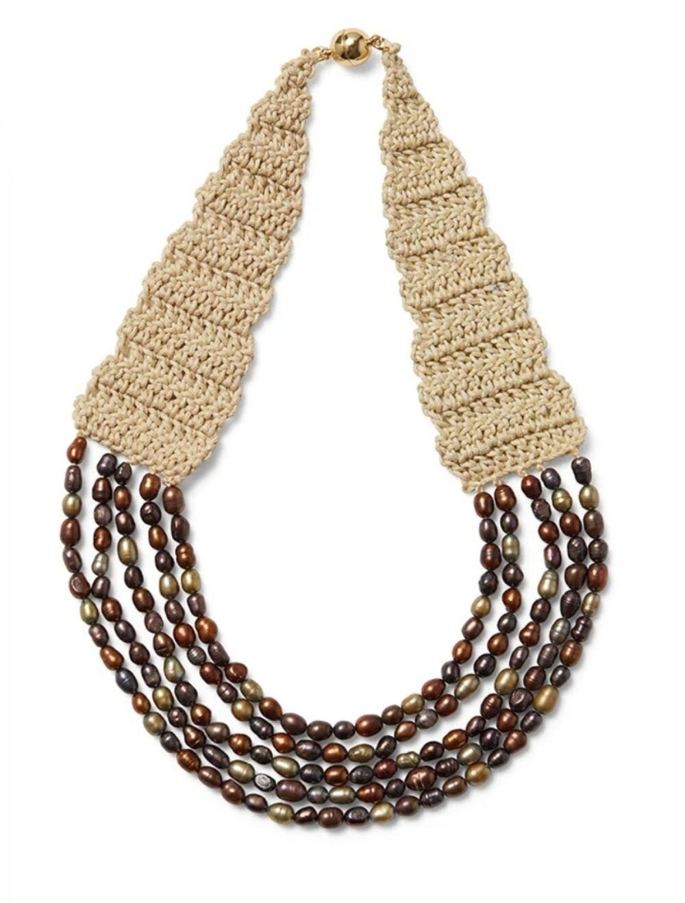 WeWoreWhat Freshwater Pearl Crochet Statement Necklace